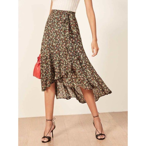 Reformation Dresses & Skirts - Reformation Floral Wrap Asymmetrical Maxi Skirt